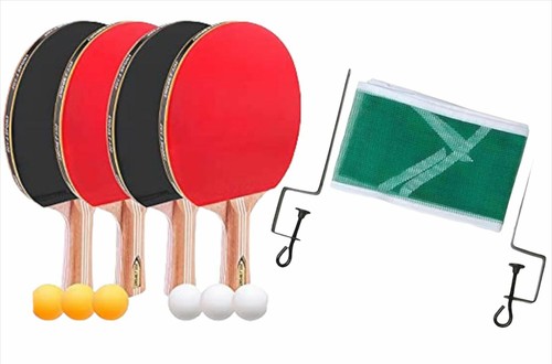 Set ping pong con - 4, racchette