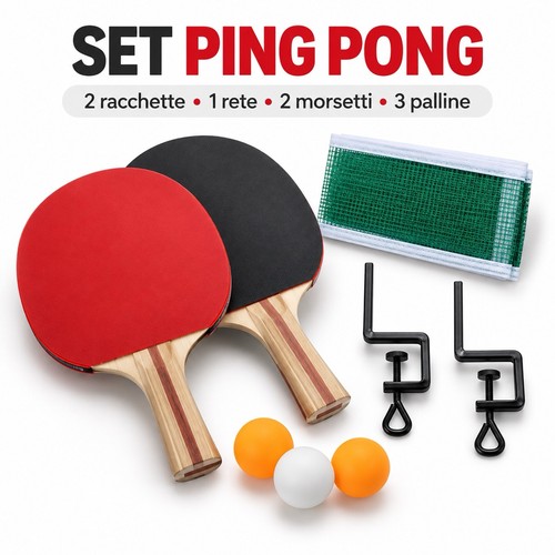 Set ping pong racchette rete - set,