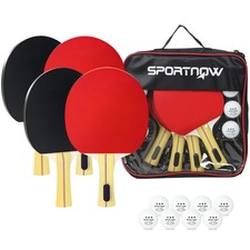 SPORTNOW Set 4 Racchette Ping